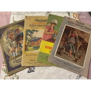 Set of 4 Rawleigh's Good Health Guide Almanac Cook Book 1920 1939 1946 and 1951